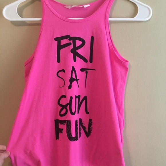 Pink H&M tank top. (Fri, Sat, Sun, Fun) - Picture 2 of 3